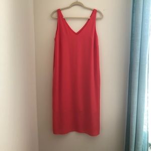Coral midi dress